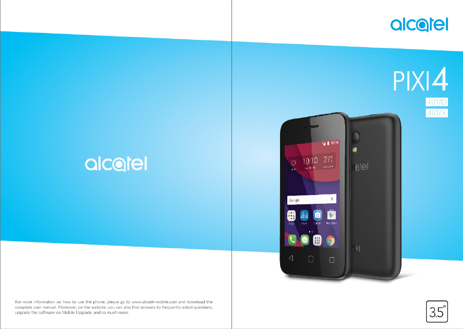 Alcatel Pixi 4 4017 D User Manual | 61 pages