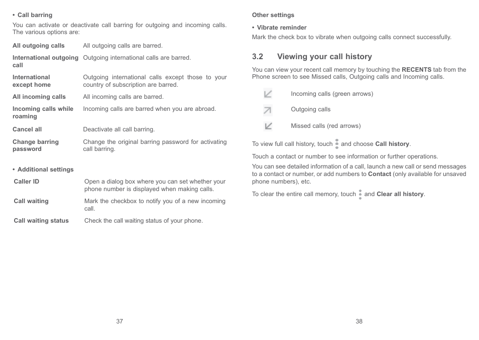 2 viewing your call history | Alcatel Pixi 4 4017 D User Manual | Page 20 / 61