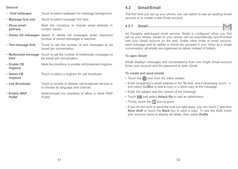 2 gmail/email | Alcatel Pixi 4 4017 D User Manual | Page 27 / 61