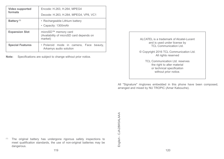 Alcatel Pixi 4 4017 D User Manual | Page 61 / 61