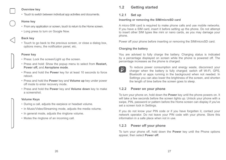 2 getting started | Alcatel Pixi 4 4034 D User Manual | Page 15 / 61