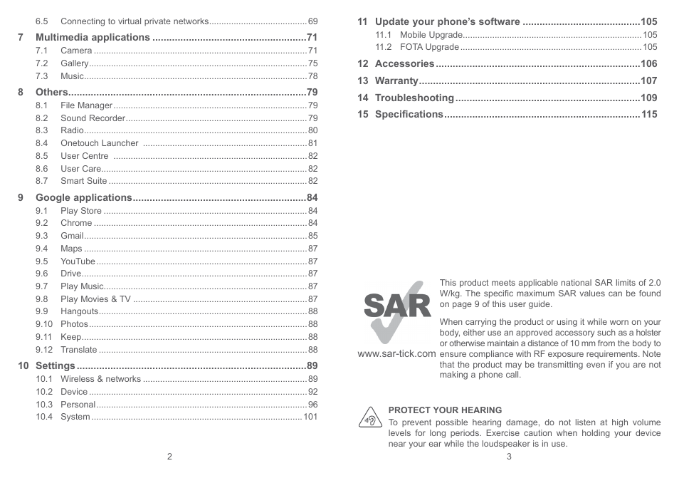 Alcatel Pixi 4 4034 D User Manual | Page 3 / 61