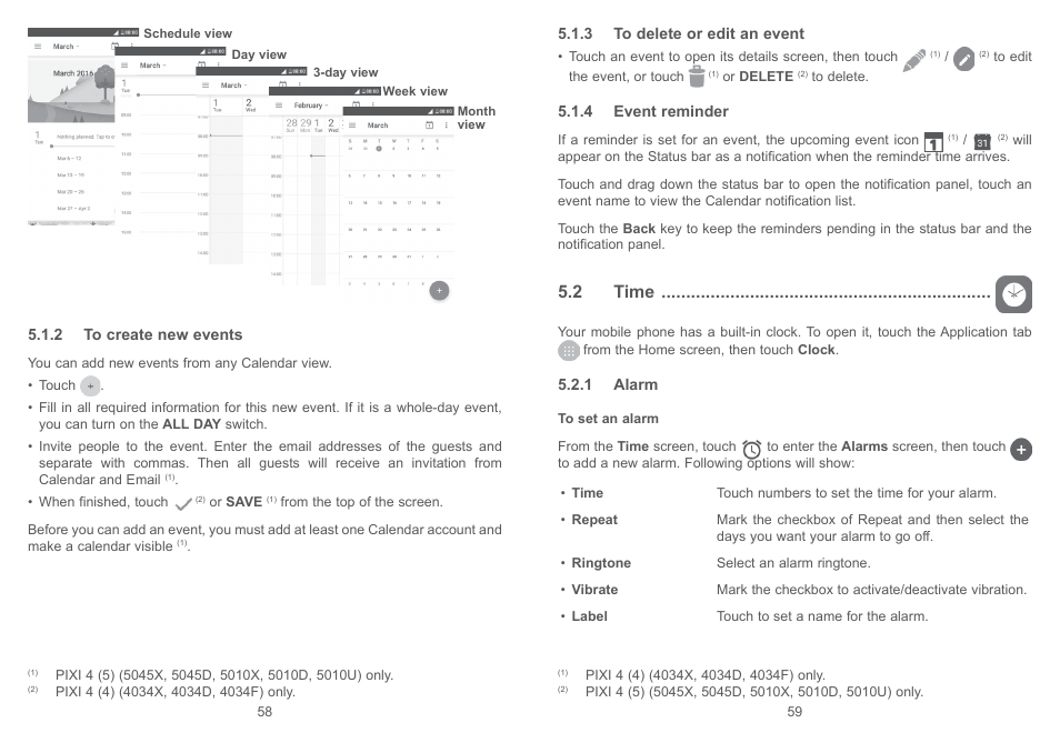 2 time | Alcatel Pixi 4 4034 D User Manual | Page 31 / 61