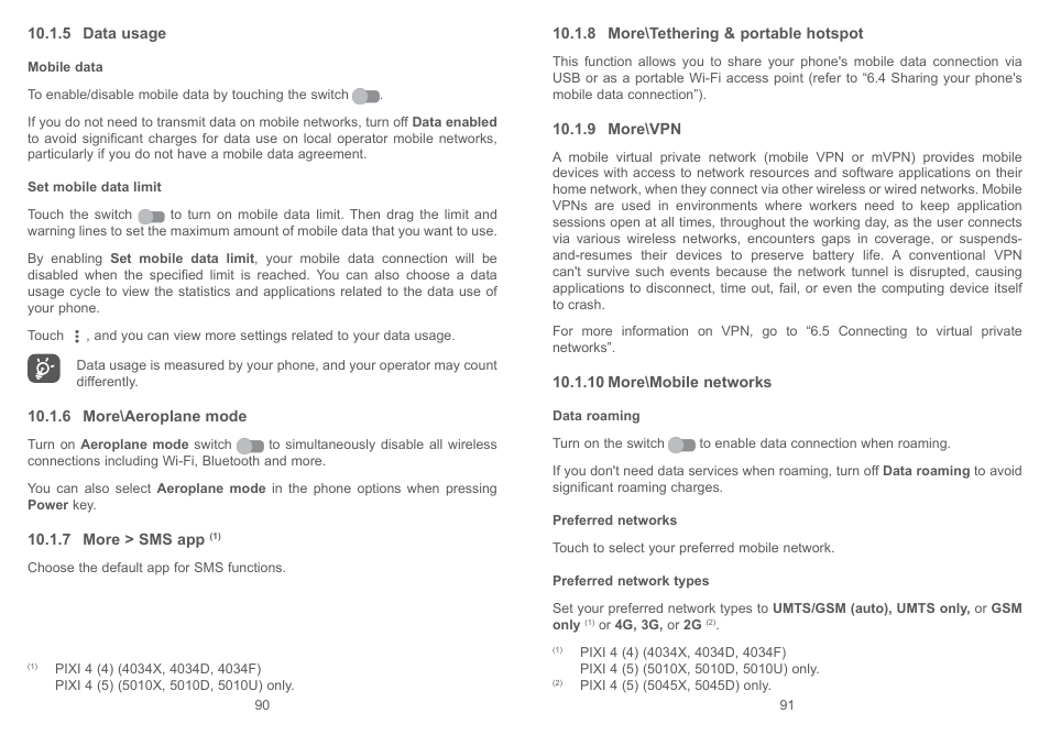 Alcatel Pixi 4 4034 D User Manual | Page 47 / 61