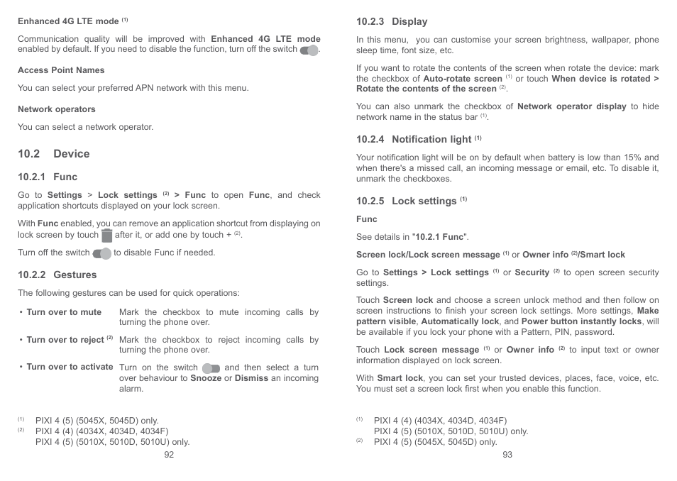 2 device | Alcatel Pixi 4 4034 D User Manual | Page 48 / 61