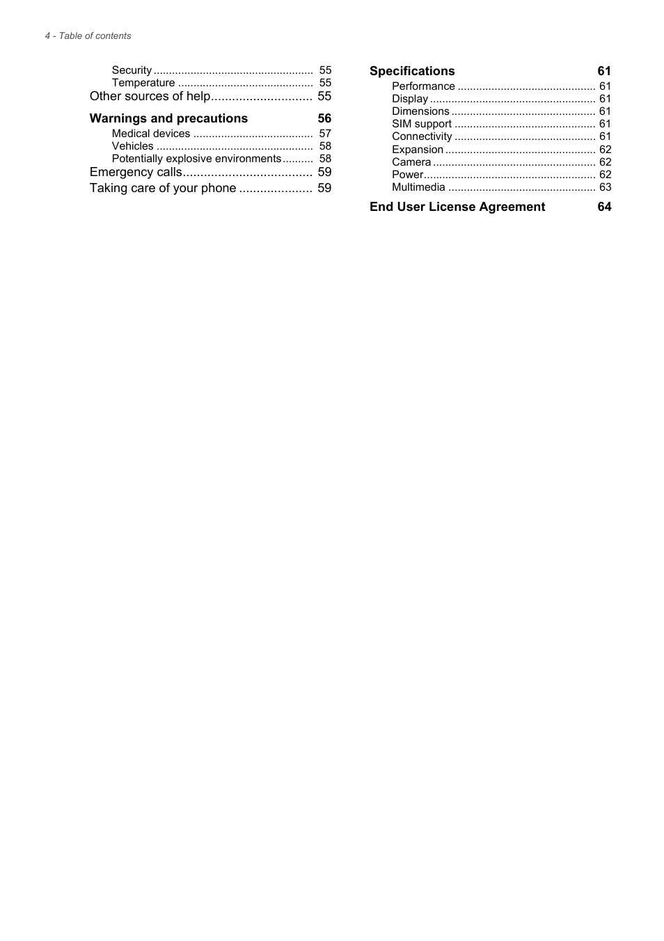 Acer Liquid Z6 User Manual | Page 4 / 66