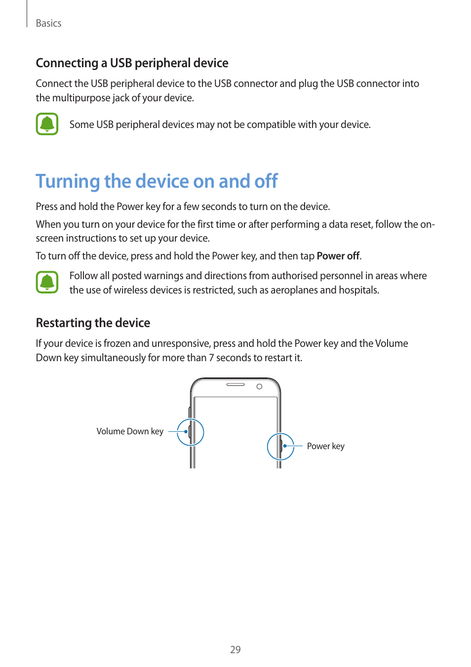 Turning the device on and off, 29 turning the device on and off | Samsung SM-G930F User Manual | Page 29 / 191