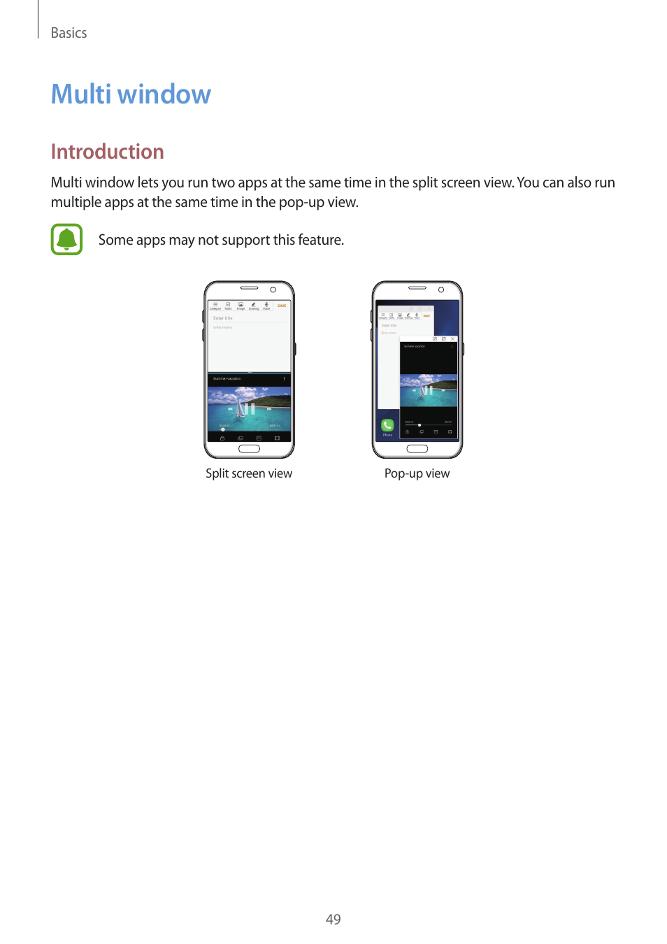 Multi window, 49 multi window, Introduction | Samsung SM-G930F User Manual | Page 49 / 191