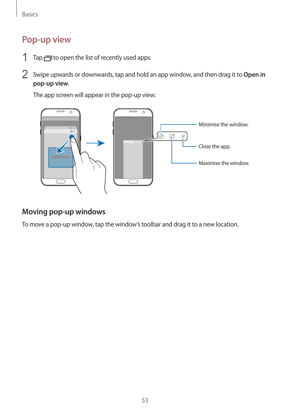 Pop-up view | Samsung SM-G930F User Manual | Page 53 / 191