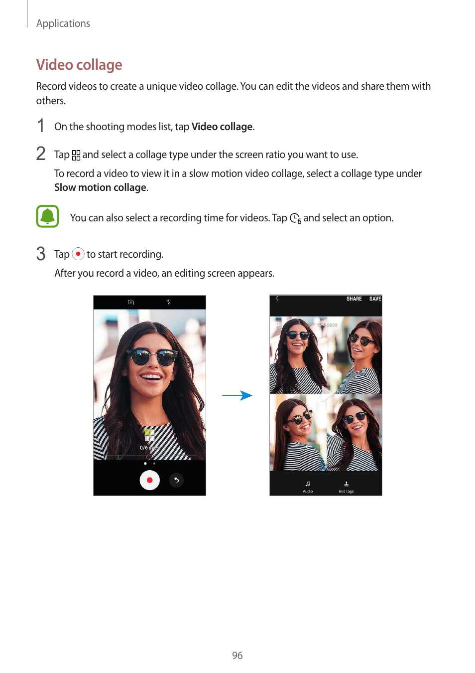 Video collage | Samsung SM-G930F User Manual | Page 96 / 191