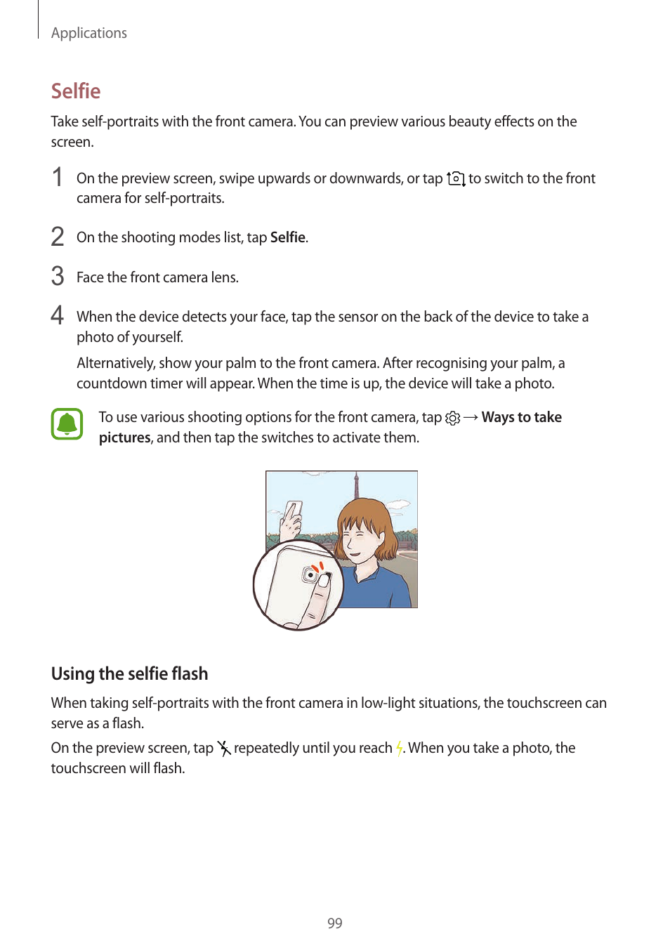 Selfie | Samsung SM-G930F User Manual | Page 99 / 191