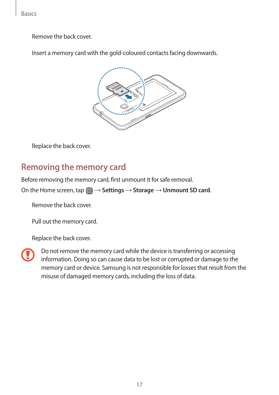 Samsung J1 SM-J120F User Manual | Page 17 / 89