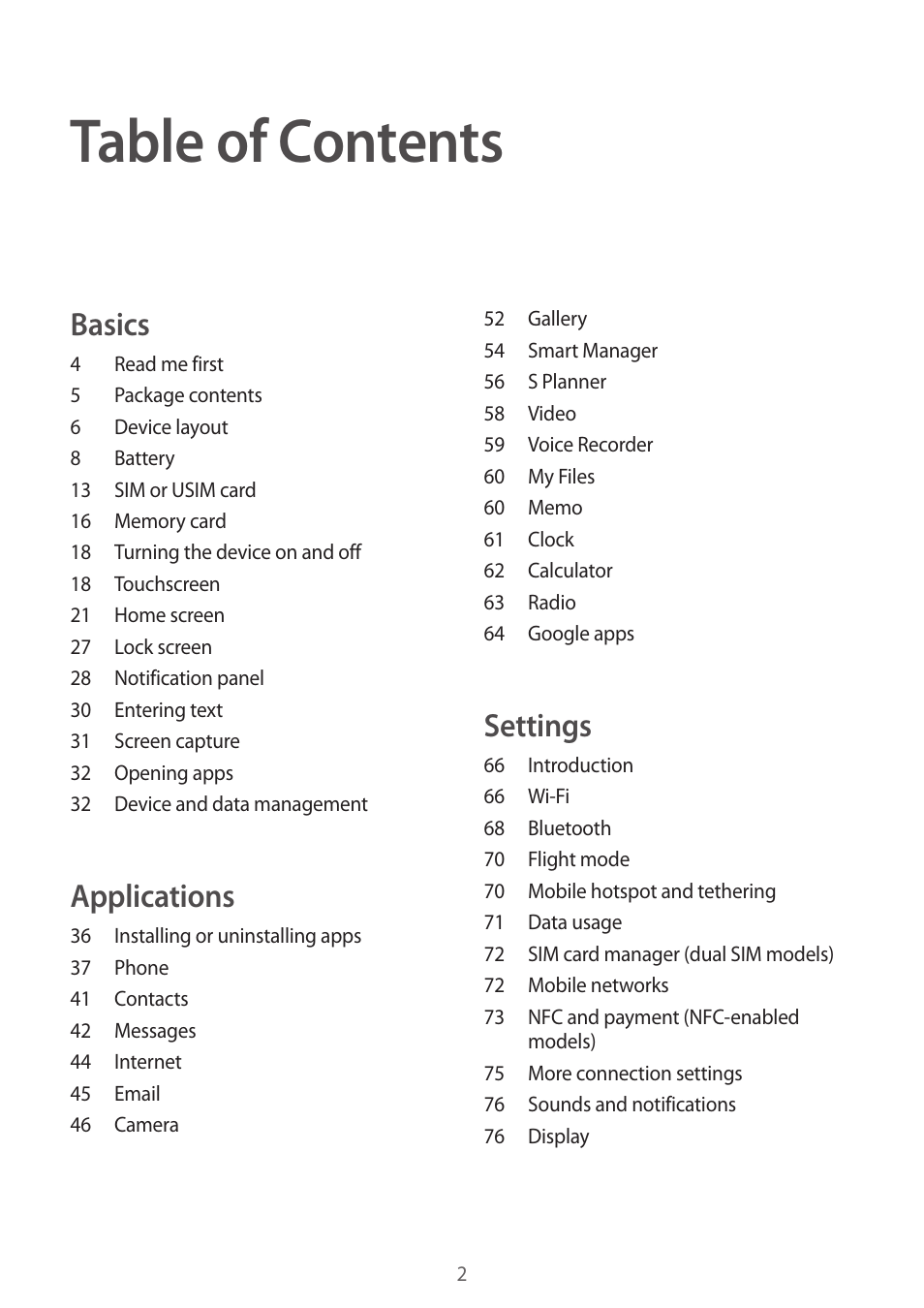 Samsung J1 SM-J120F User Manual | Page 2 / 89