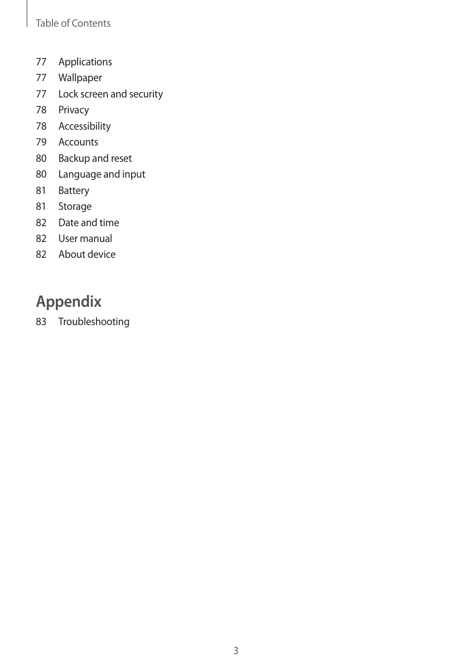 Appendix | Samsung J1 SM-J120F User Manual | Page 3 / 89