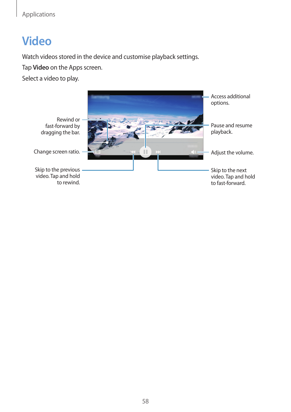 Video, 58 video | Samsung J1 SM-J120F User Manual | Page 58 / 89