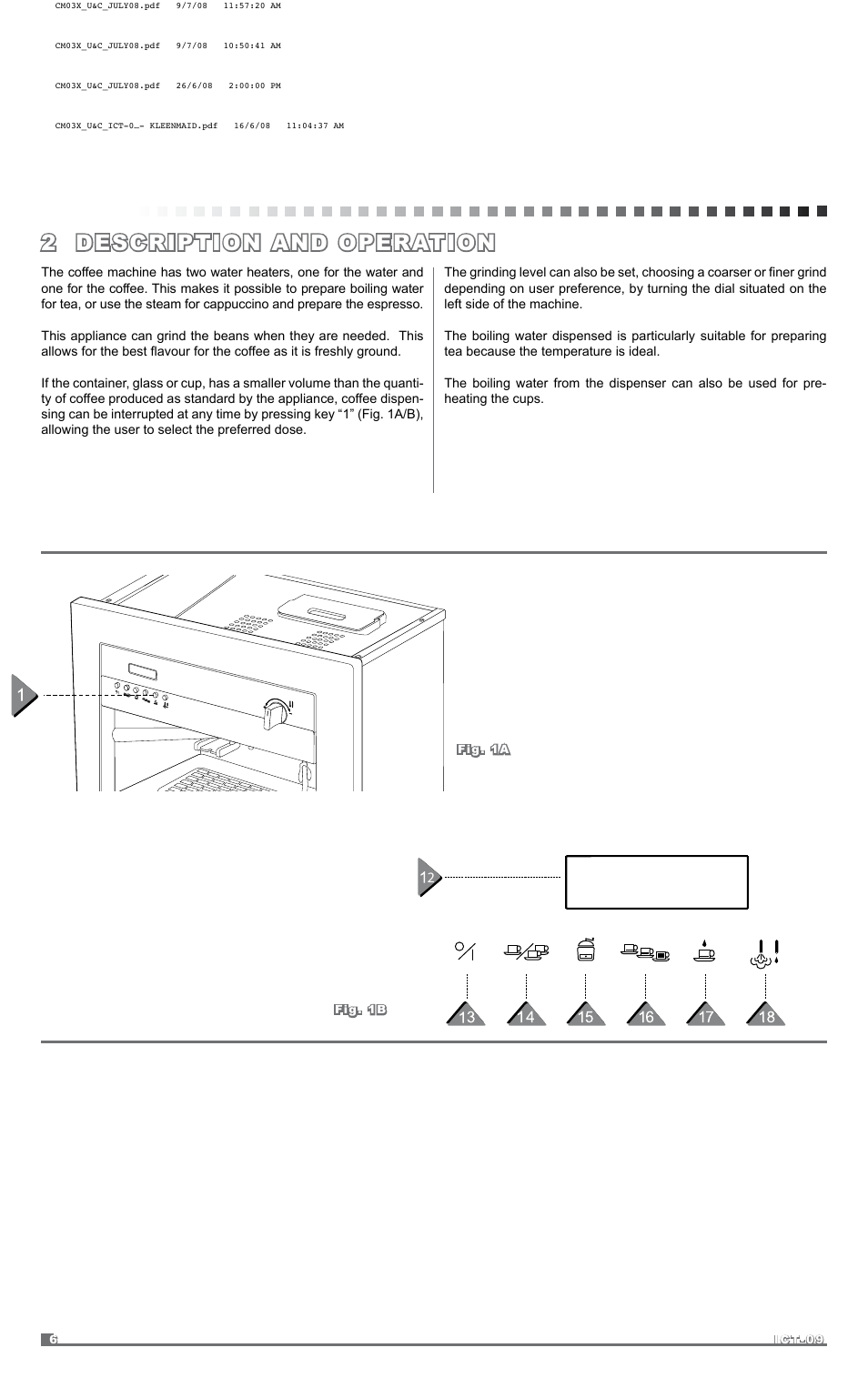 2 description and operation | Kleenmaid CM03X User Manual | Page 6 / 17