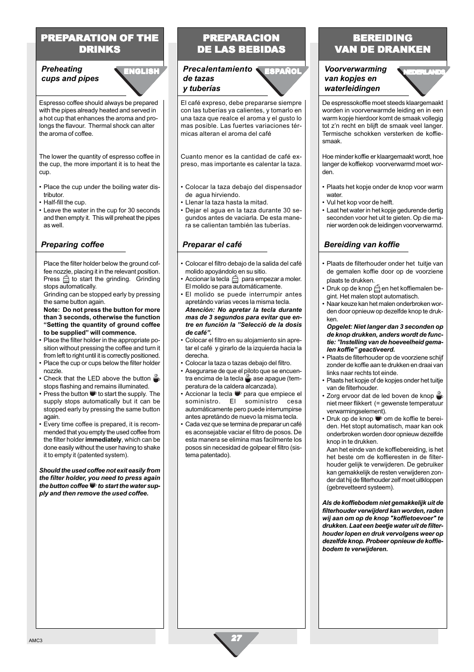 Prep, Bereiding | Kleenmaid CM01X User Manual | Page 27 / 36