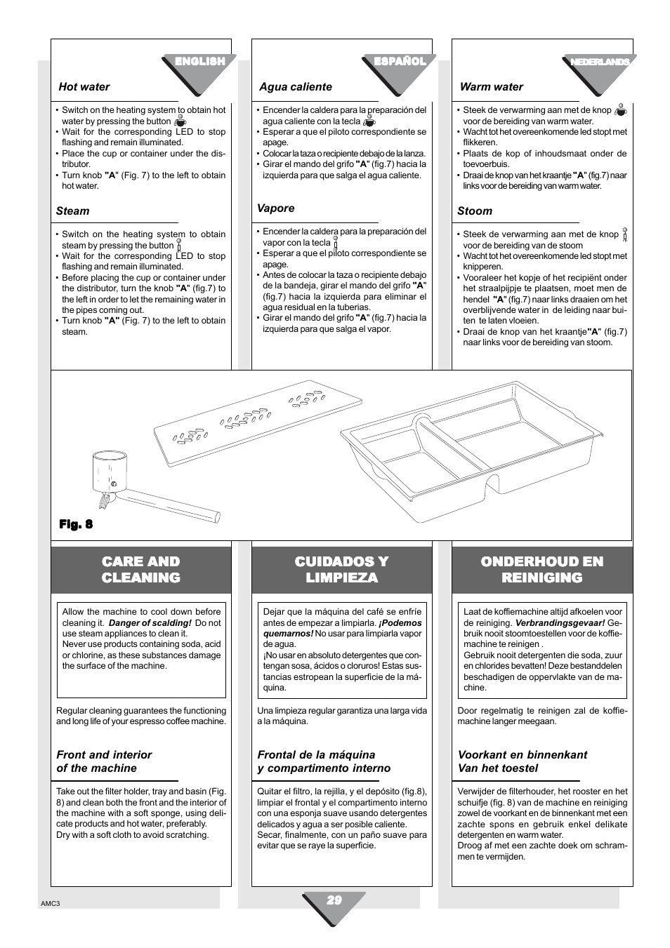 Onderhoud en, Cuid, Care and | Kleenmaid CM01X User Manual | Page 29 / 36