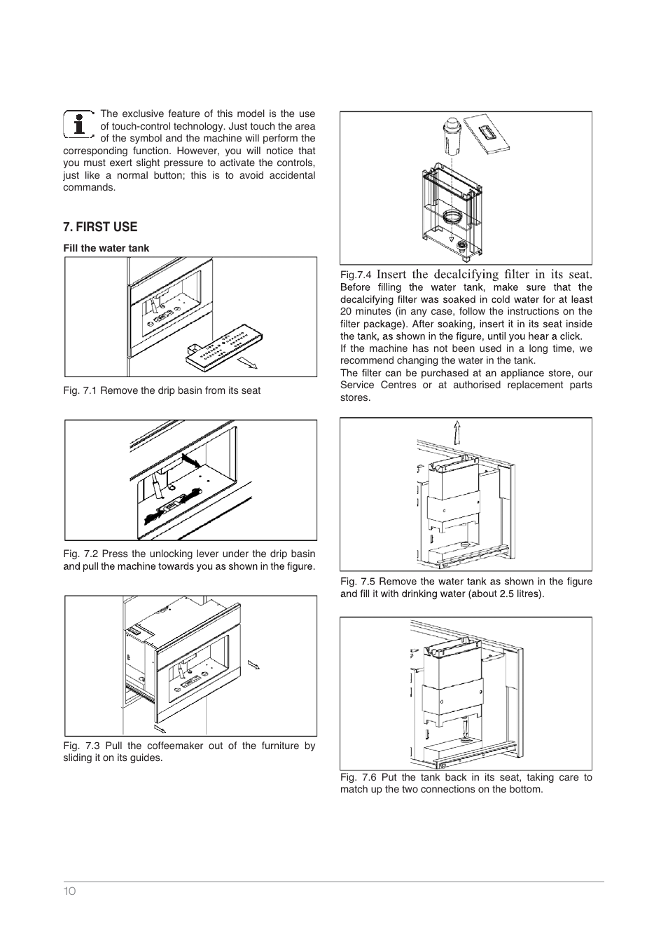 First use | Kleenmaid CM4510 User Manual | Page 10 / 20