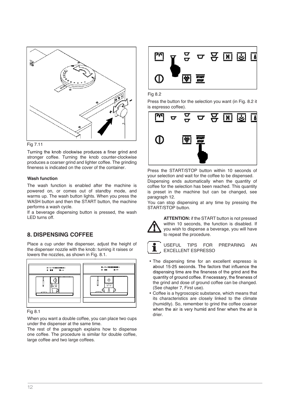 Dispensing coffee | Kleenmaid CM4510 User Manual | Page 12 / 20