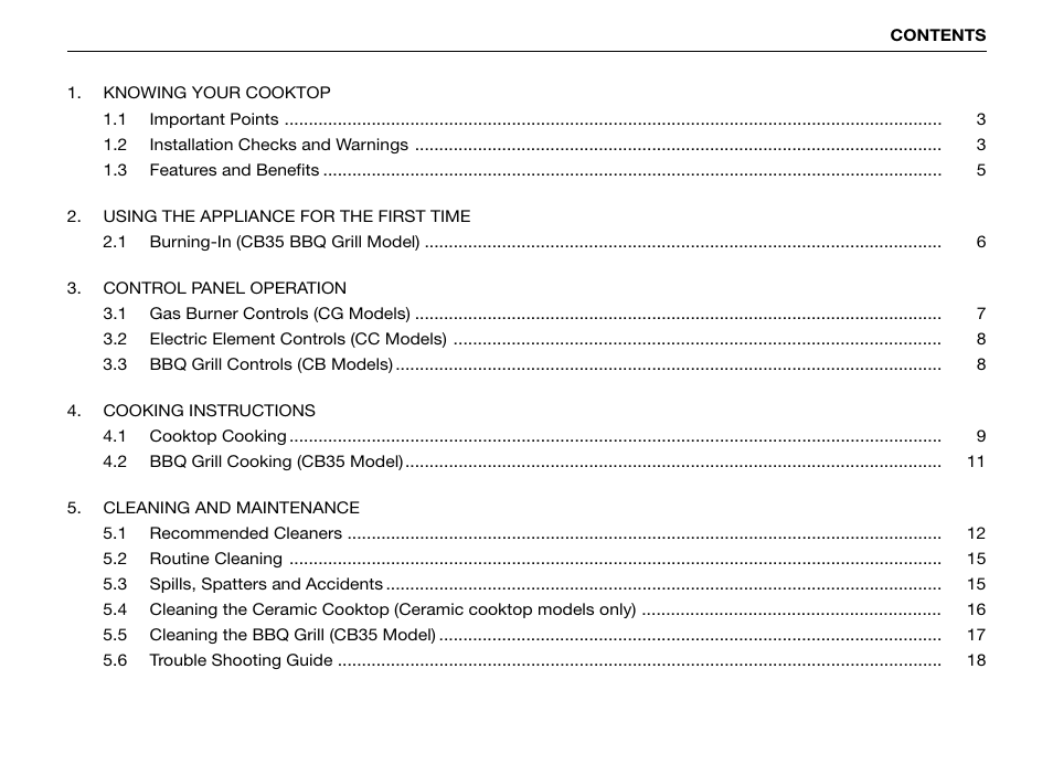 Kleenmaid CC29 User Manual | Page 3 / 36