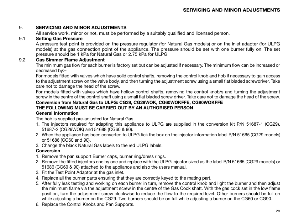 Kleenmaid CC29 User Manual | Page 31 / 36