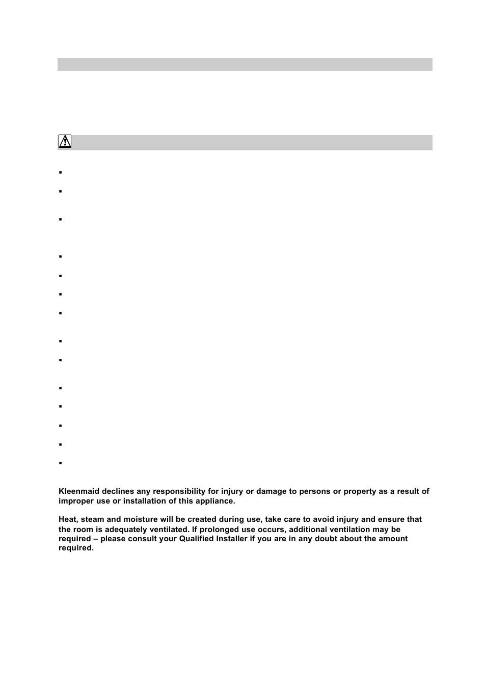 Instructions for use, Safety warning | Kleenmaid CH311B User Manual | Page 4 / 19