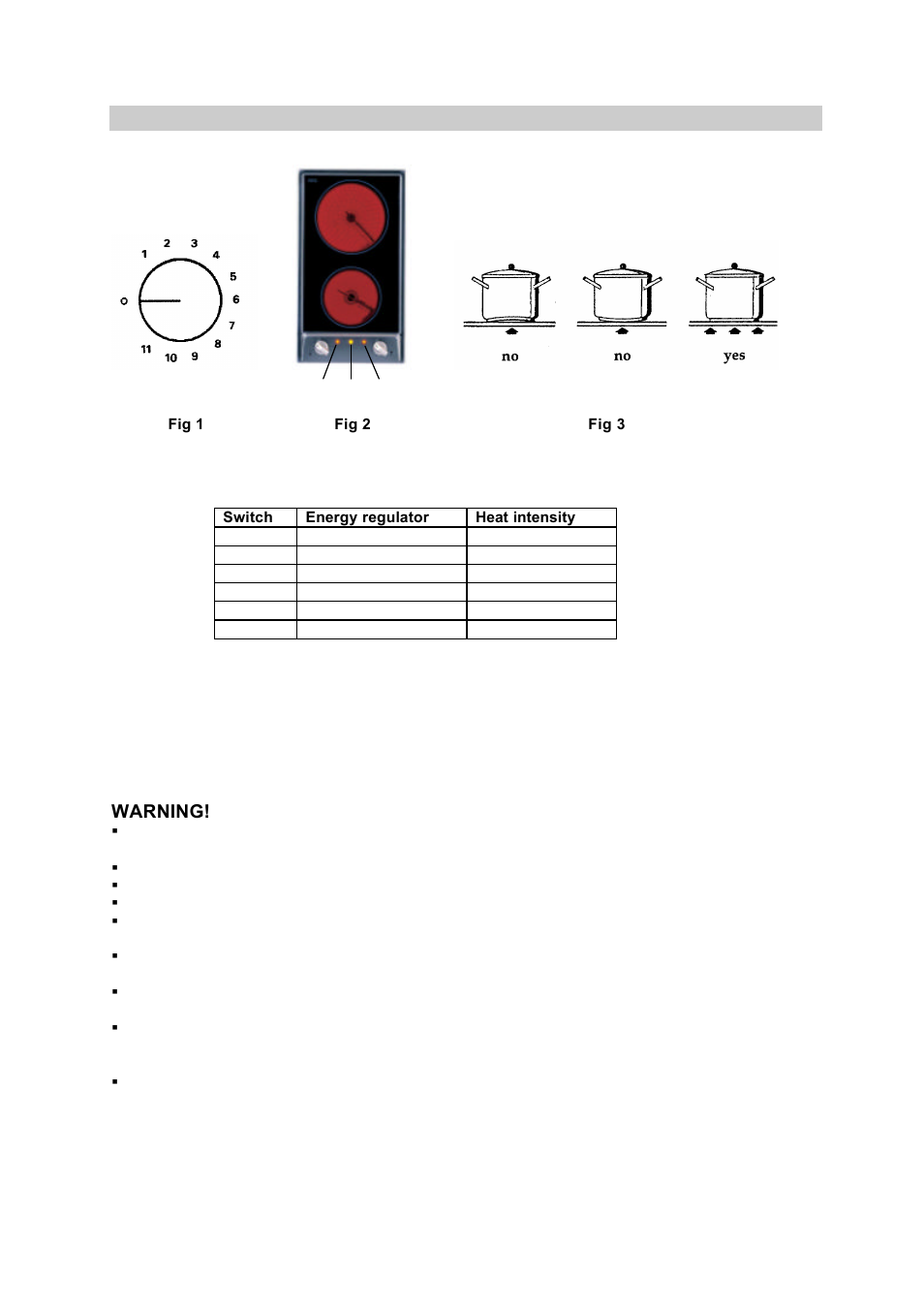 Ch311c ceramic - instructions for use, Warning | Kleenmaid CH311B User Manual | Page 8 / 19