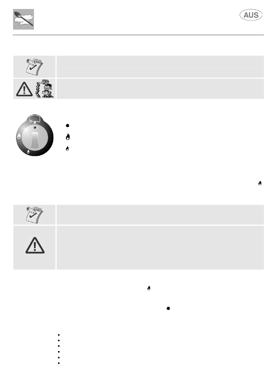 Instructions for the user, Using the cooking hob, 1 switching on the burners | 2 switching off the burners, 3 abnormal operation, Tap closed high flame low flame | Kleenmaid S9 February 2006 User Manual | Page 23 / 48