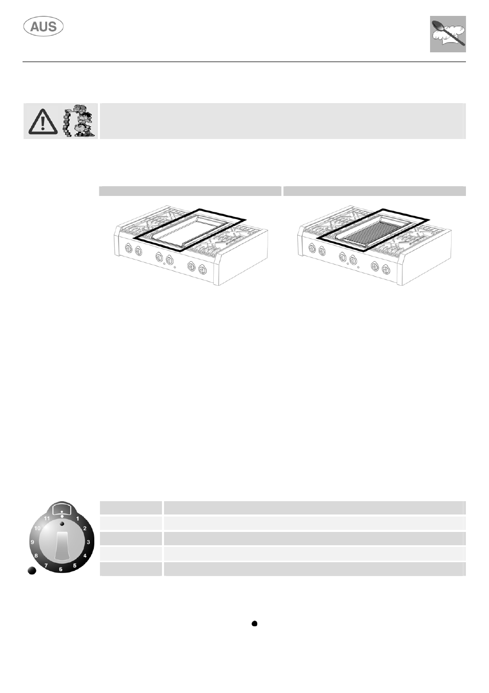 Instructions for the user, Using the fry-top / steak grill, 1 before switching on the fry-top / steak grill | 2 switching on, 3 energy regulator table, 4 switching off | Kleenmaid S9 February 2006 User Manual | Page 26 / 48