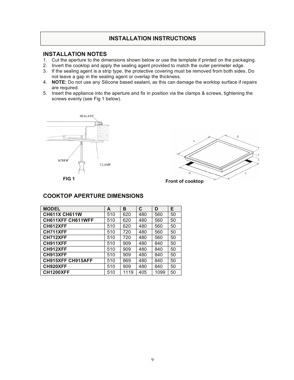 Kleenmaid CH611X User Manual | Page 10 / 18