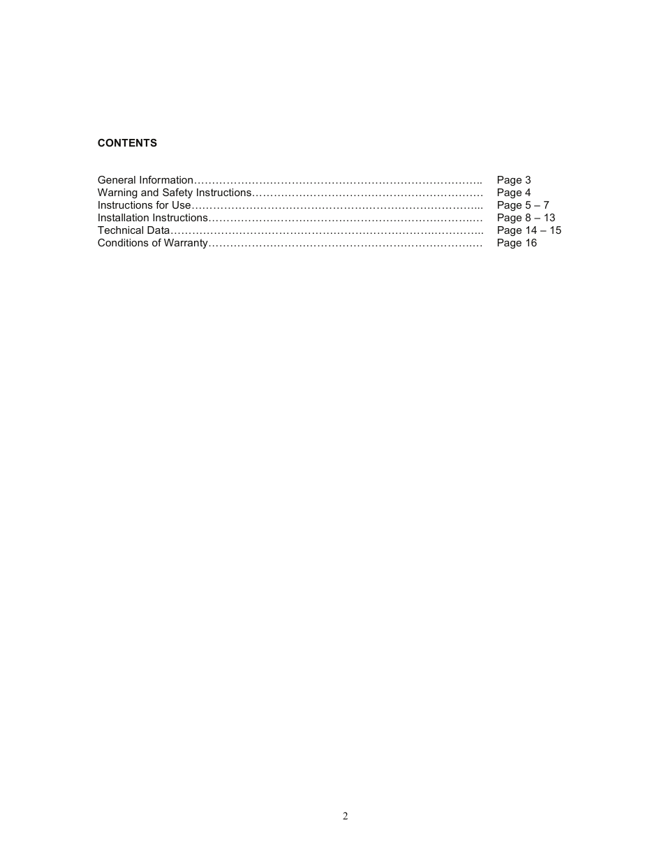 Kleenmaid CH611X User Manual | Page 3 / 18