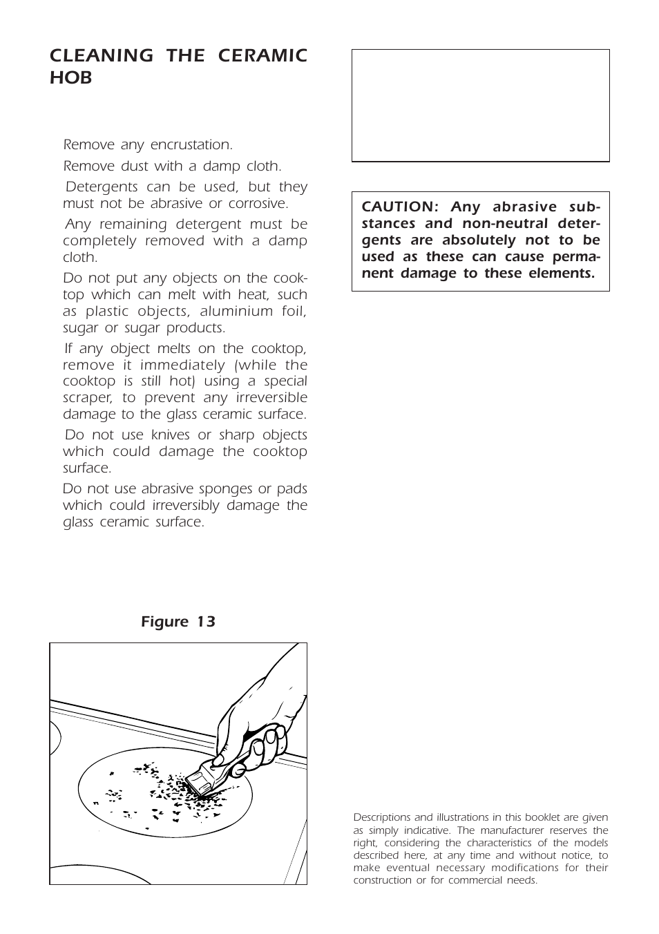 Cleaning the ceramic hob | Kleenmaid CH300CW User Manual | Page 14 / 16