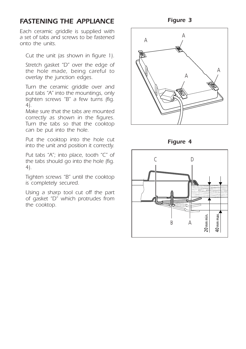 Fastening the appliance | Kleenmaid CH300CW User Manual | Page 5 / 16