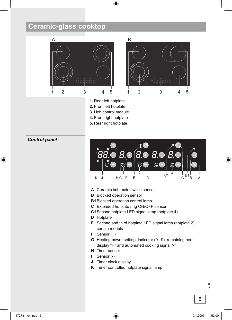 Ceramic-glass cooktop | Kleenmaid CH805CE-1 User Manual | Page 5 / 24