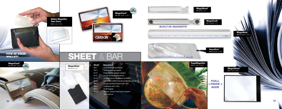 Sheet & bar, Full page size | Carson Optical YK Series User Manual | Page 17 / 22