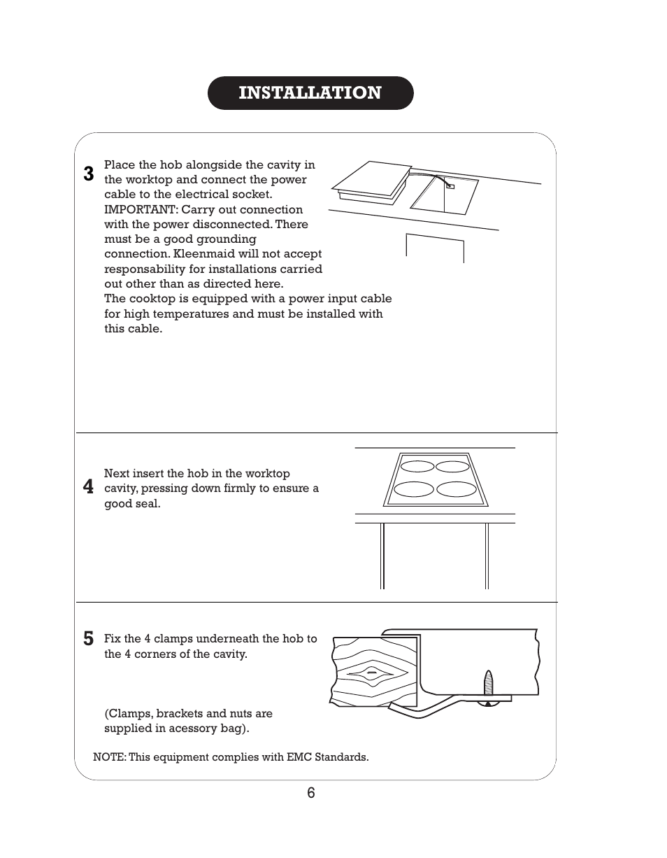 Installation | Kleenmaid CH16 User Manual | Page 8 / 11