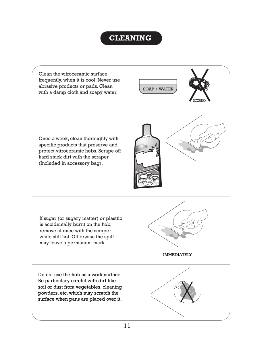 Cleaning | Kleenmaid CH17 User Manual | Page 13 / 20