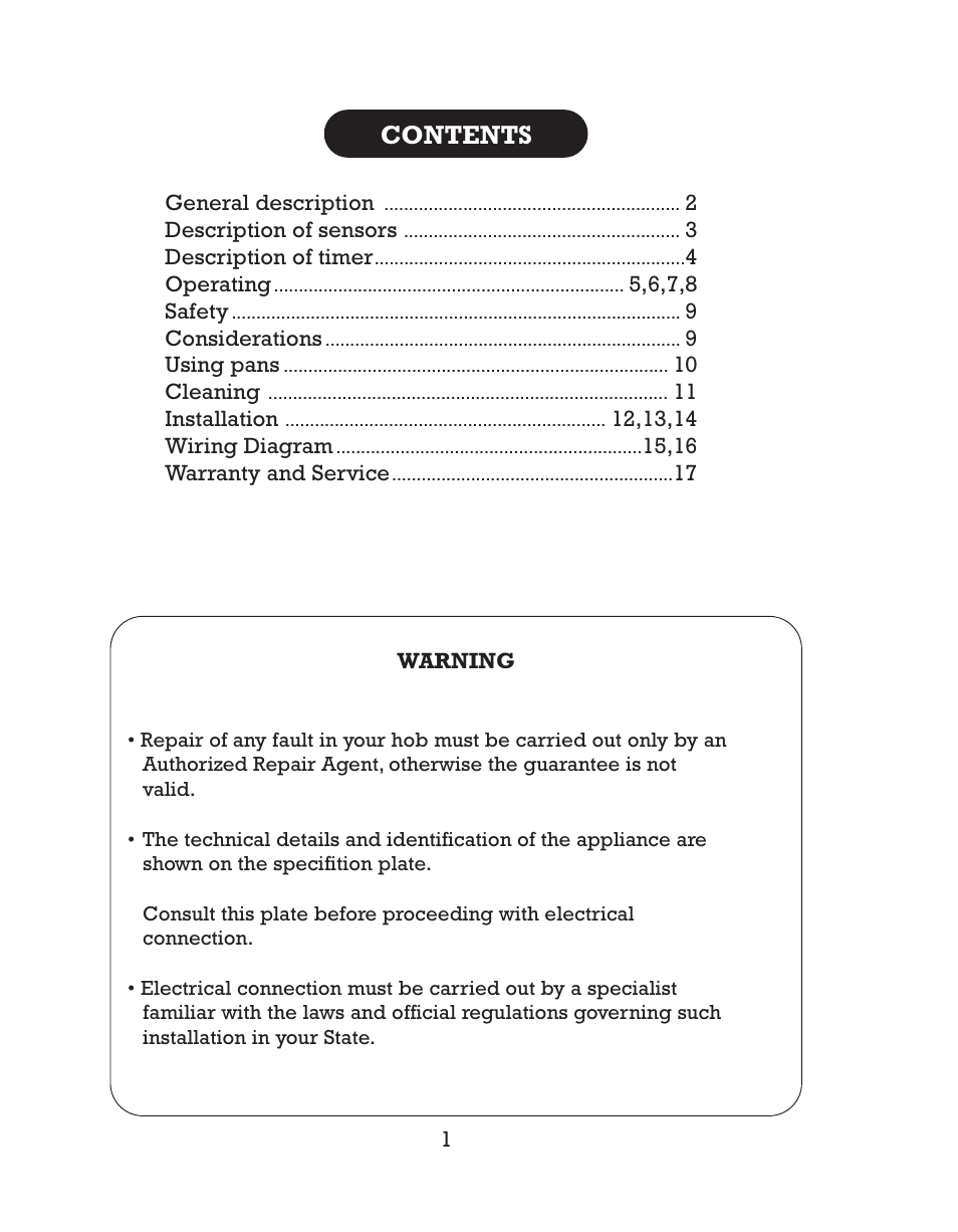 Kleenmaid CH17 User Manual | Page 3 / 20