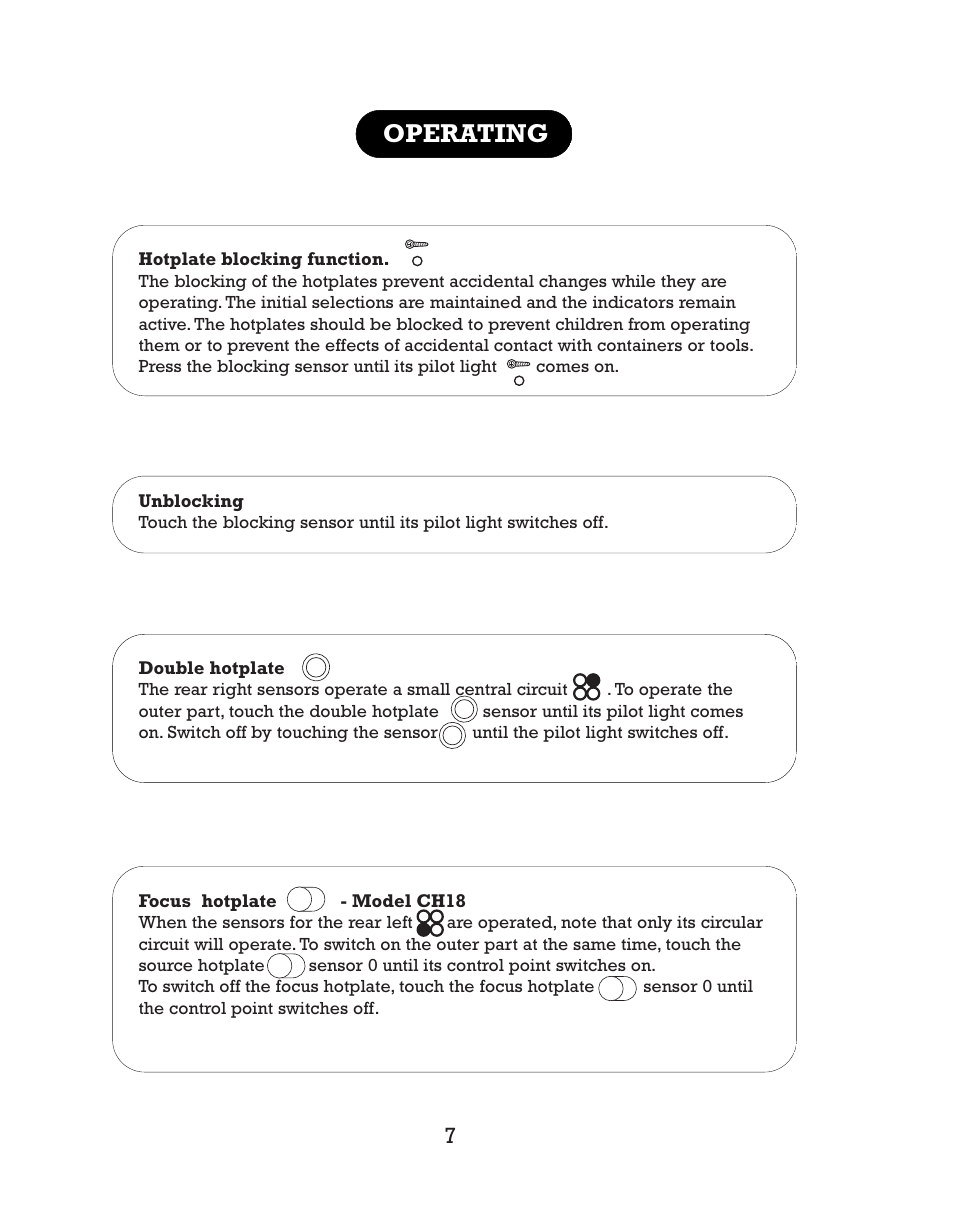 Operating | Kleenmaid CH17 User Manual | Page 9 / 20