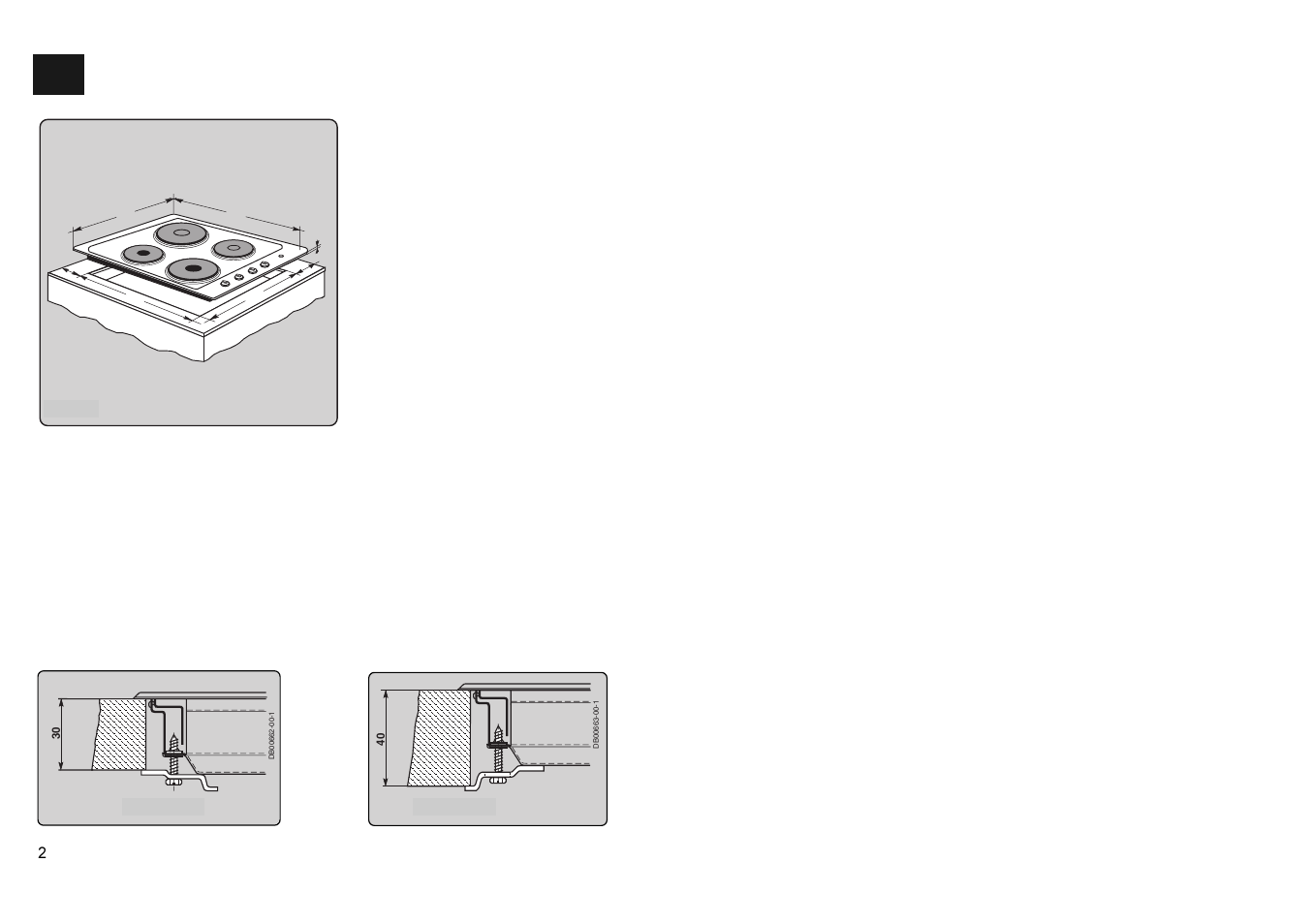 For the installer position of tensioning brackets | Kleenmaid CH600SW User Manual | Page 2 / 7