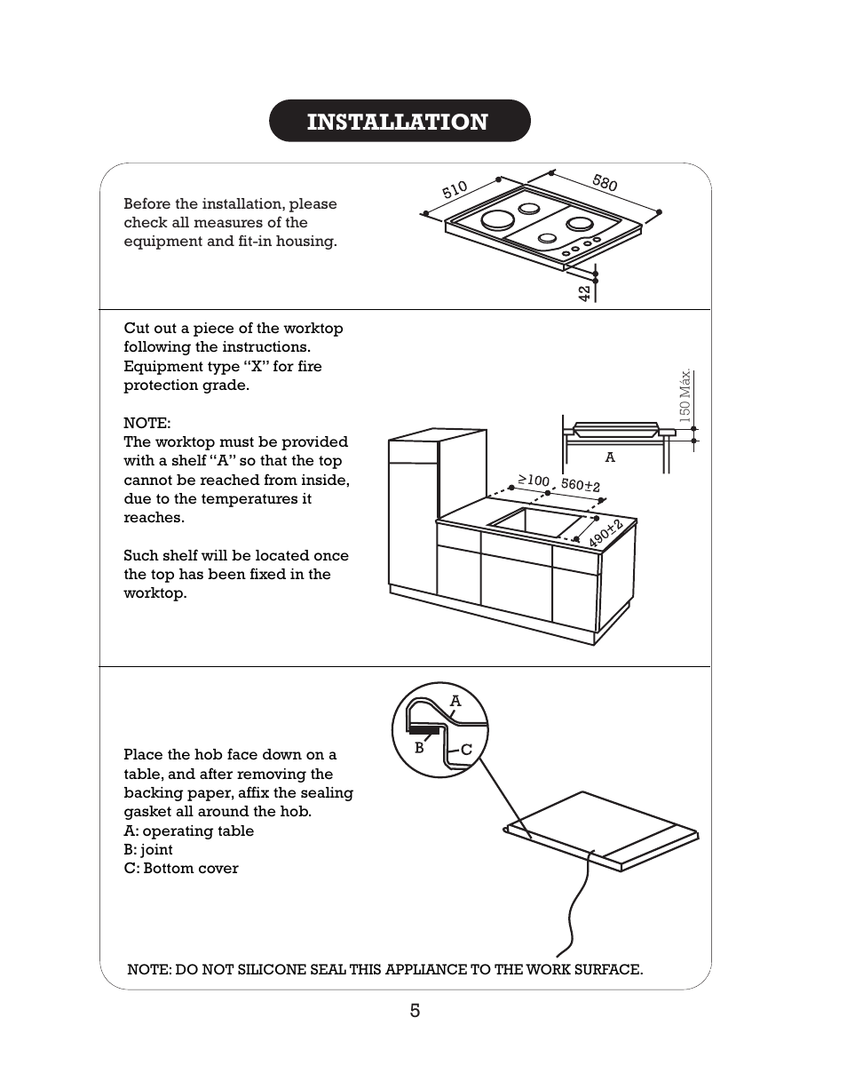 Installation | Kleenmaid CH40S User Manual | Page 7 / 12