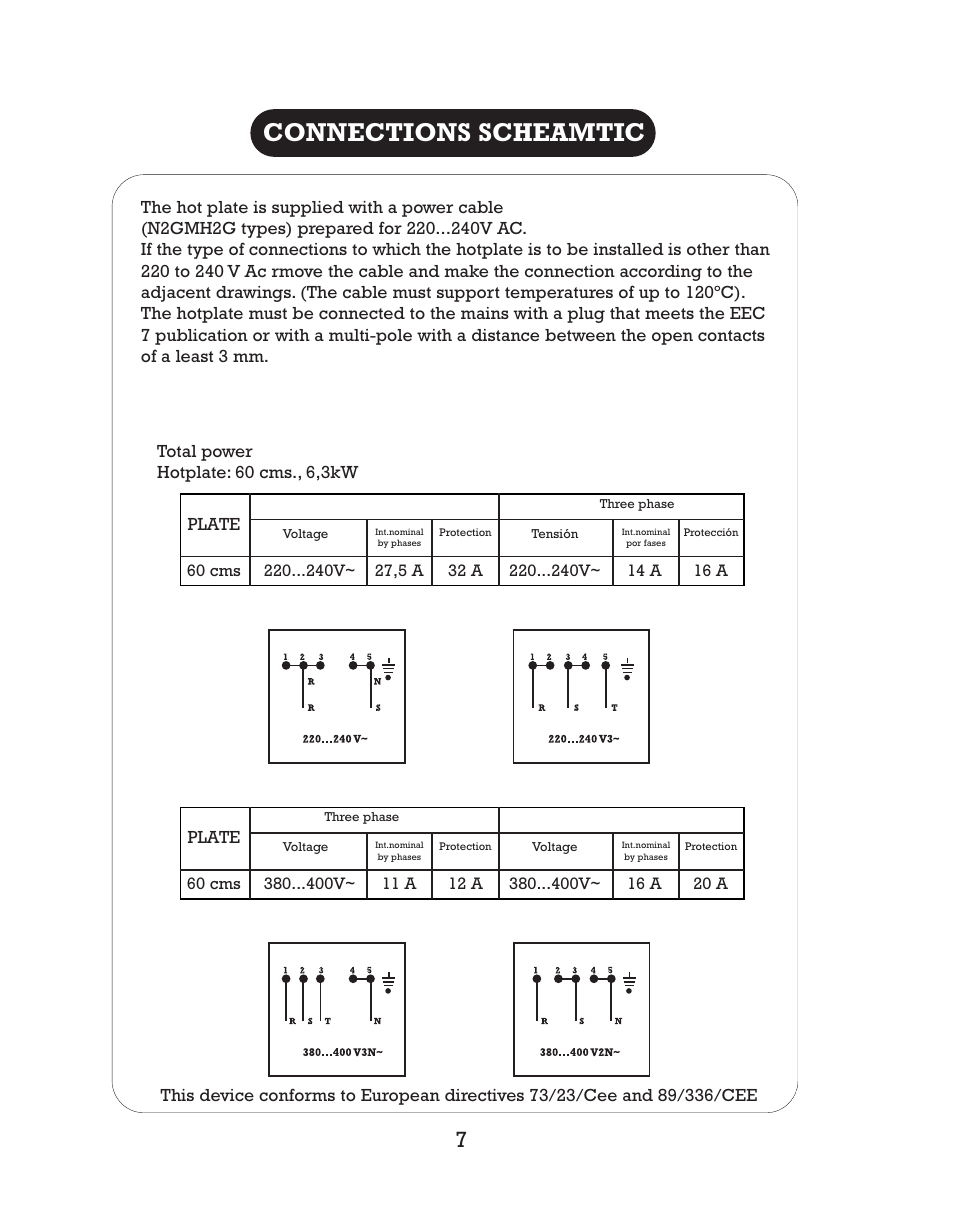 Connections scheamtic | Kleenmaid CH40S User Manual | Page 9 / 12