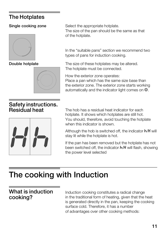The cooking with induction, The hotplates | Kleenmaid ICK98X User Manual | Page 11 / 32