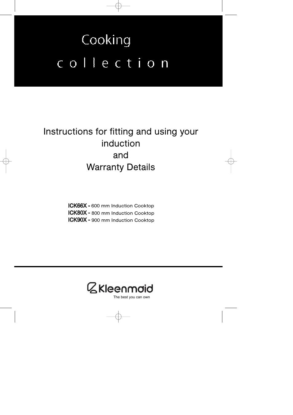 Kleenmaid ICK66X User Manual | 23 pages