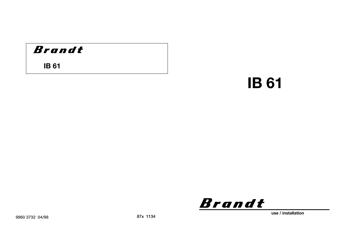 Kleenmaid IB61 User Manual | 16 pages