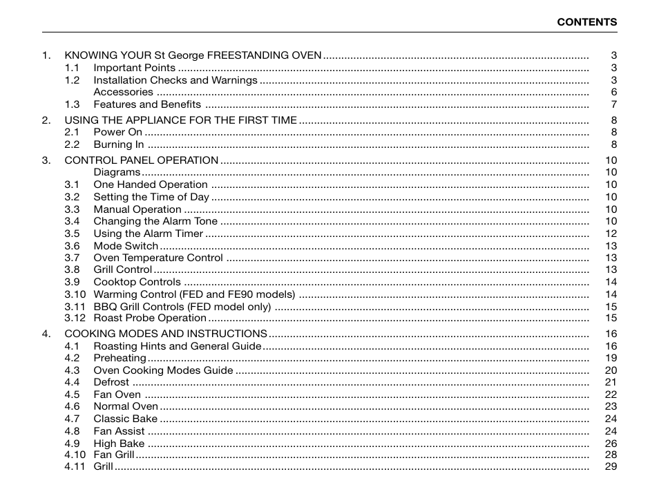 Kleenmaid FE904C User Manual | Page 3 / 60