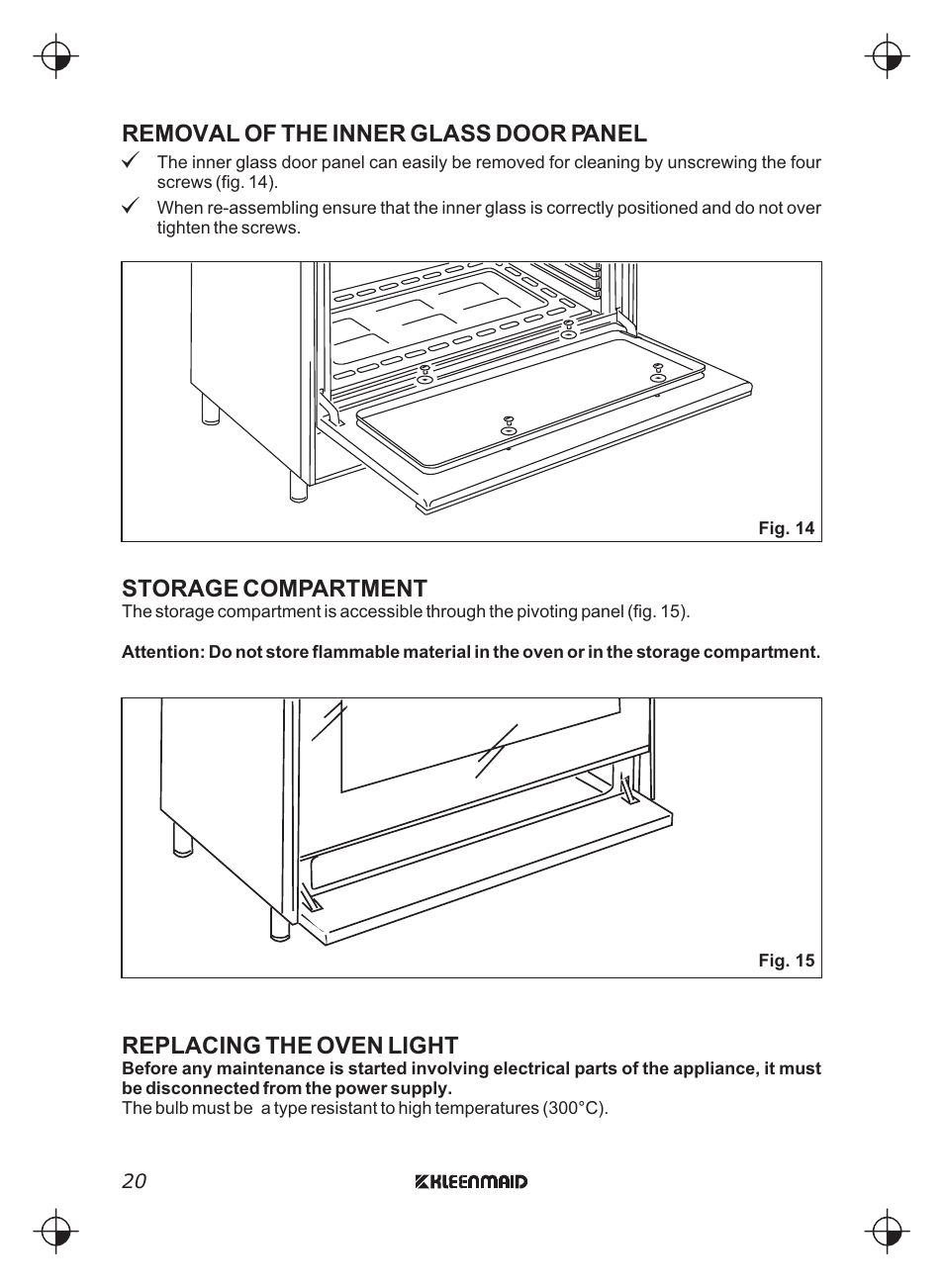 Kleenmaid FEG900X User Manual | Page 20 / 40