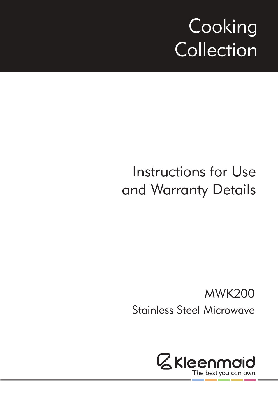 Kleenmaid MWK200 User Manual | 28 pages