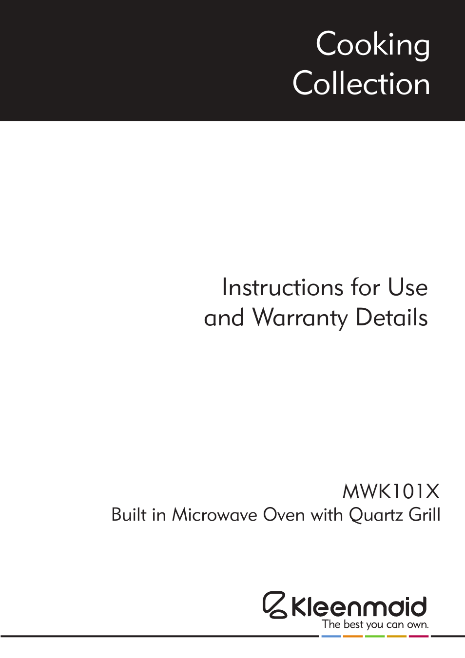 Kleenmaid MWK101X User Manual | 24 pages